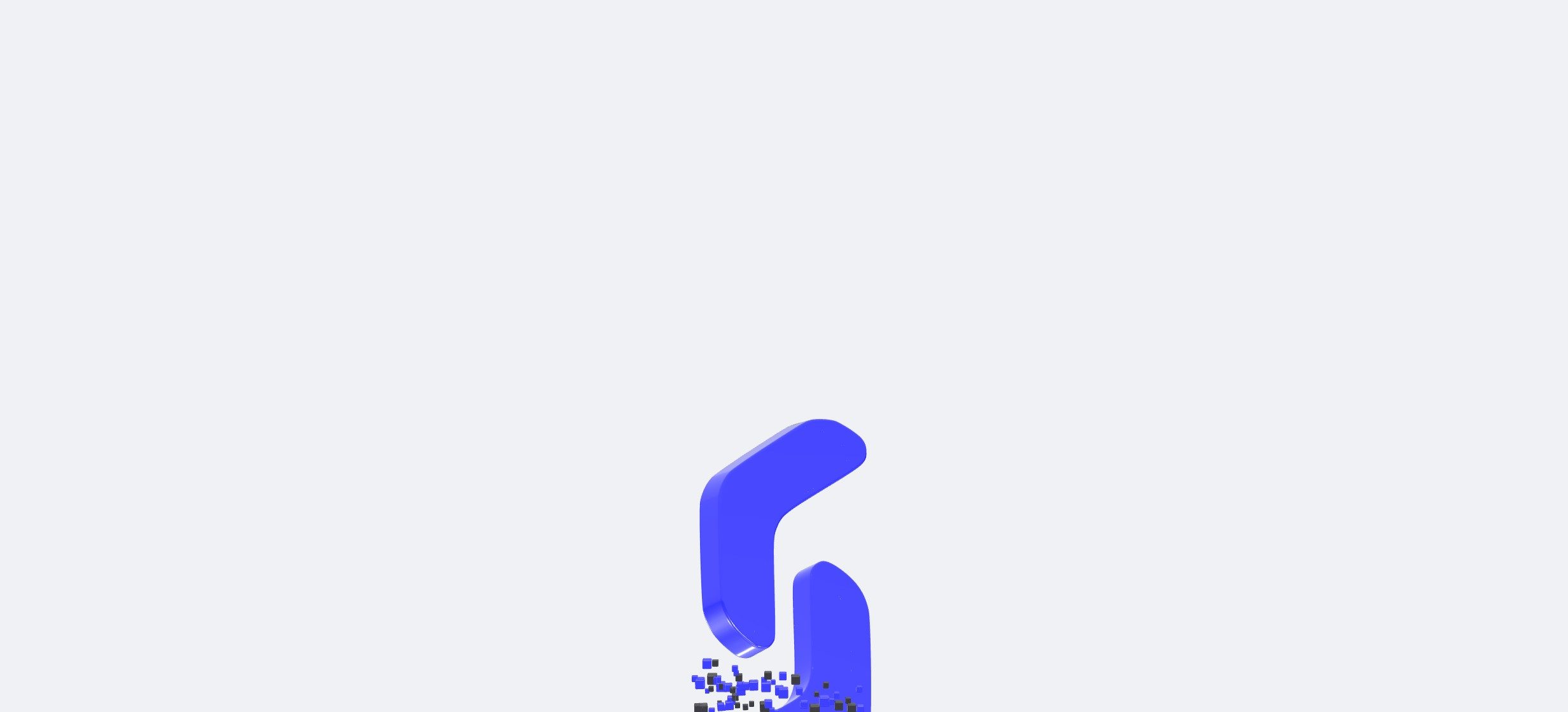 The Softseco mark in blue, its lower half breaking into small cubes